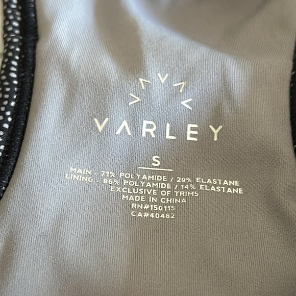 Varley Berkeley Racerback Sports Bra in Black and Tan Mini Dots - Size Small - Picture 7 of 7